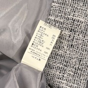 上下 green label relaxing グリーンレーベルリラクシング ツイード ノーカラー ジャケット ワンピース セットアップ サイズ 38 /グレー系 レディース 卒業式 入学式