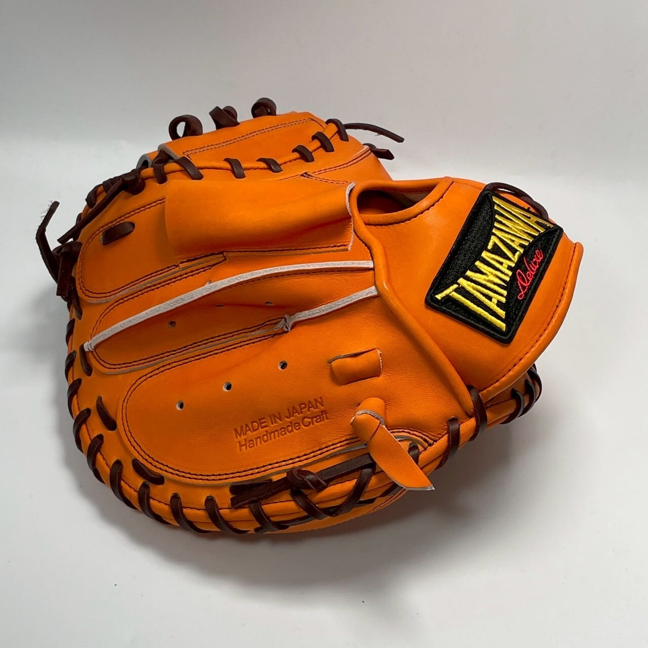 【硬式】玉澤 キャッチャーミット DELUXE TKC-HA2DX型 ウインドバックⅢ(本体:オレンジ 紐:ブラウン)タマザワ_07