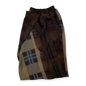 上下セット 慈雨 ジウ センソユニコ チェック柄 セットアップ ベスト & ウール スカート サイズ 40 /ダークブラウン/日本製