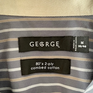 【GEORGE】柄シャツ ストライプ 長袖シャツ 80s 2-ply US古着