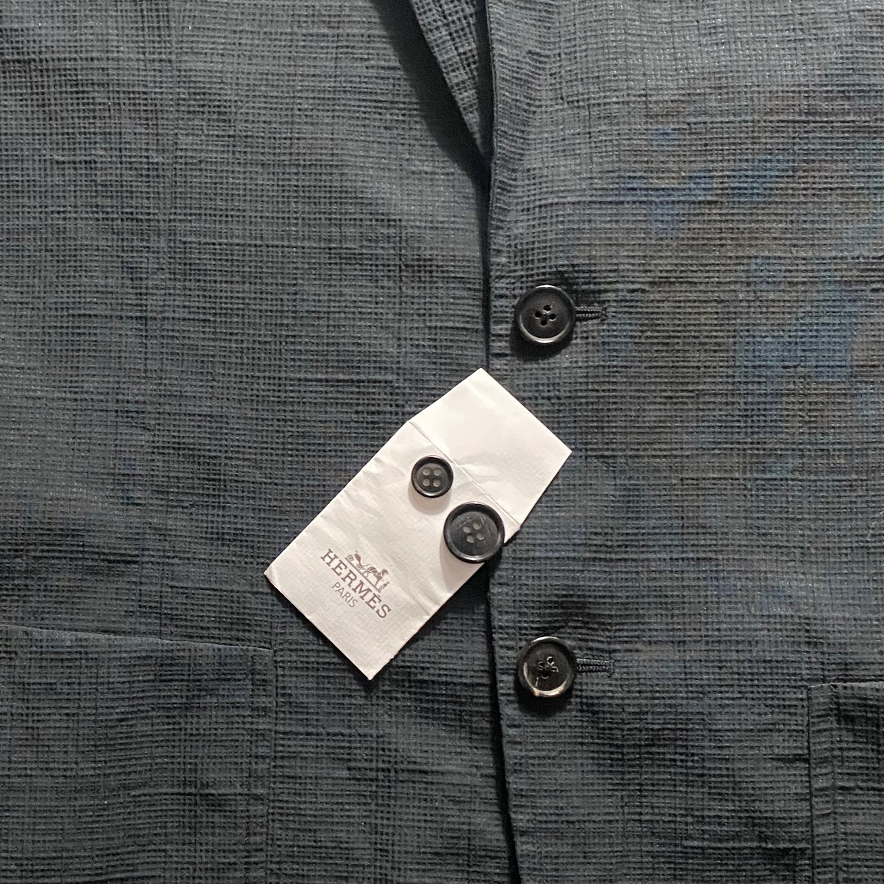 HERMES textured fabric tailored jacket