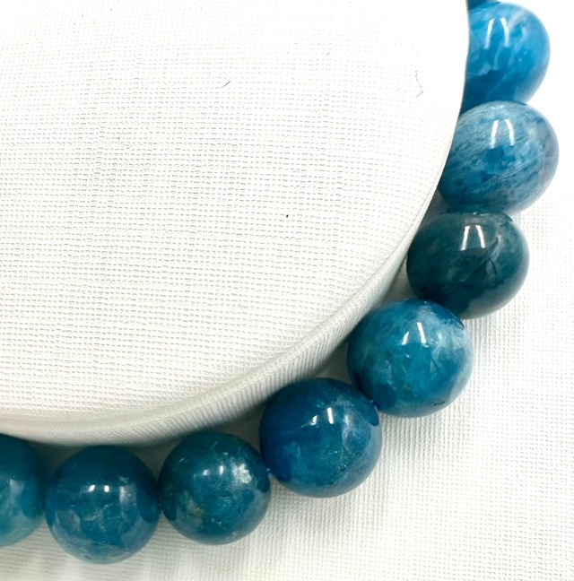 (00773)ブルーアパタイト　8mm   Blue apatite　燐灰石　ラウンドボール  ブレスレット