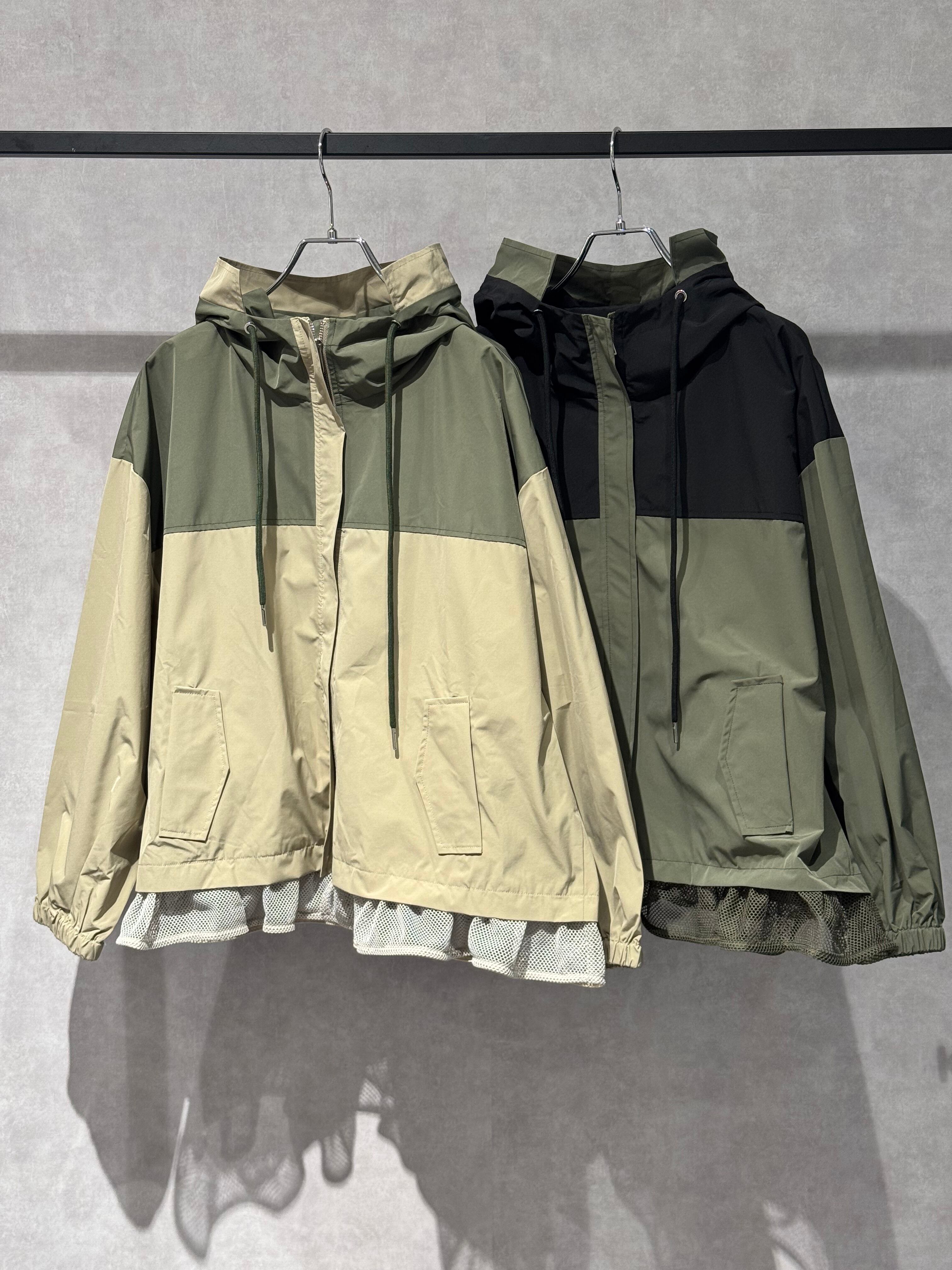 mesh frill nylon hood jacket