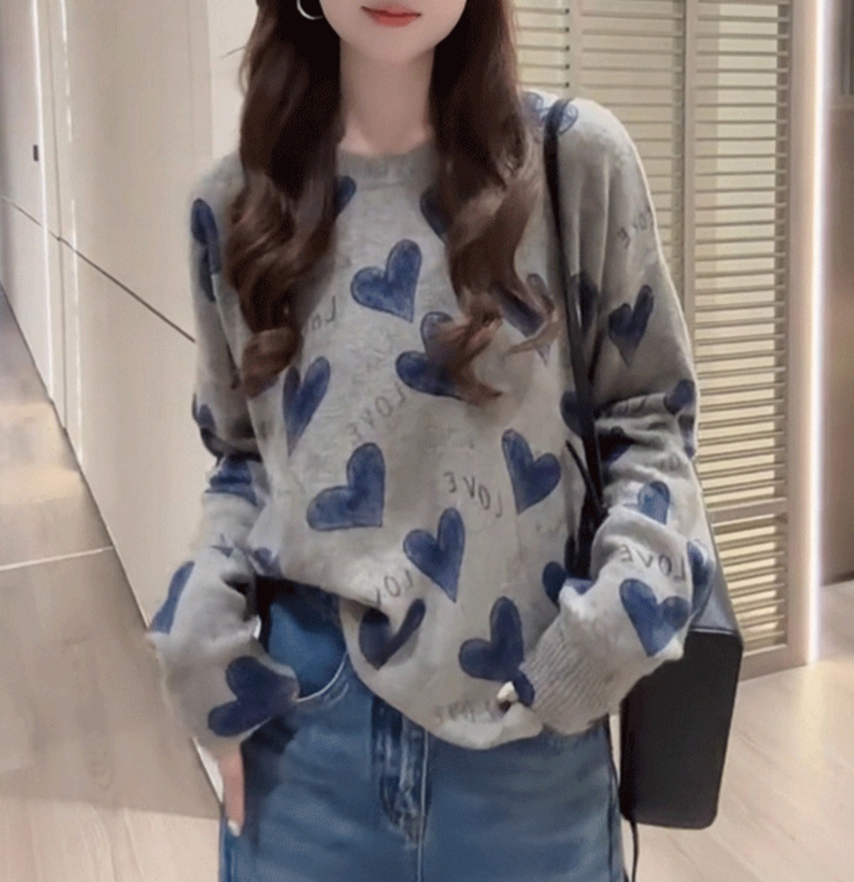 【新品】値下げ! VlVA HEART ☆ ニットブルゾン heart print drop shoulder knit【2025100307】 | LE JARDIN BLANC