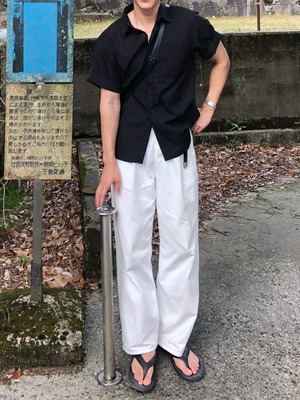 Coal Minimal Relax Half Shirts [Black]
