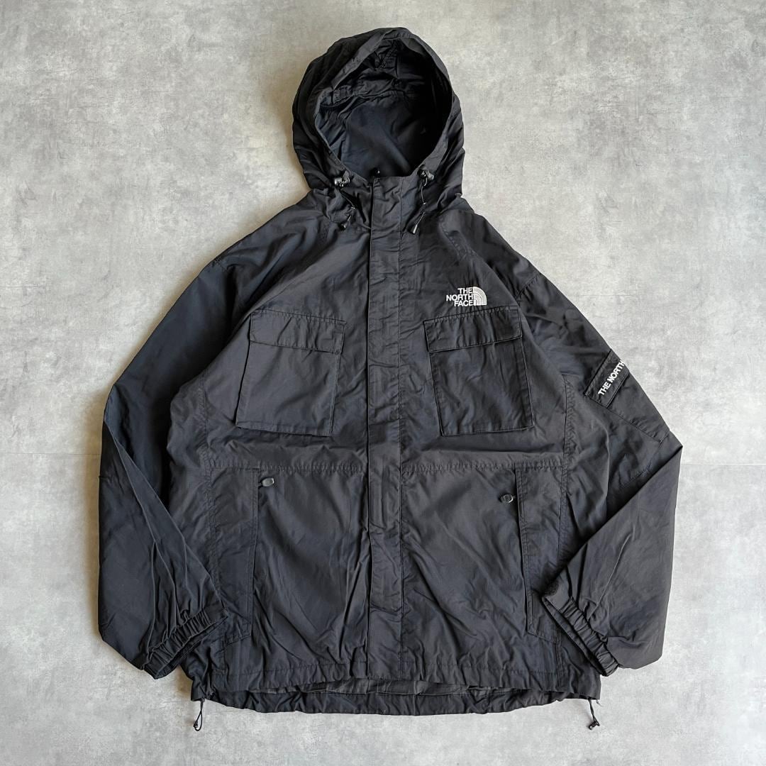 ノースフェイス ナイロンジャケット パーカー 刺繍 古着 2XL 黒 13550