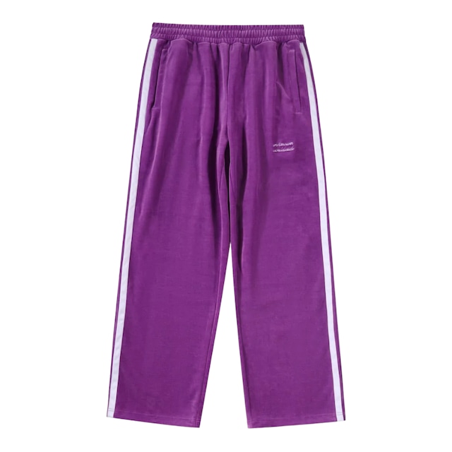 【UNKNOWN LONDON】PURPLE VELOUR TRACK PANTS