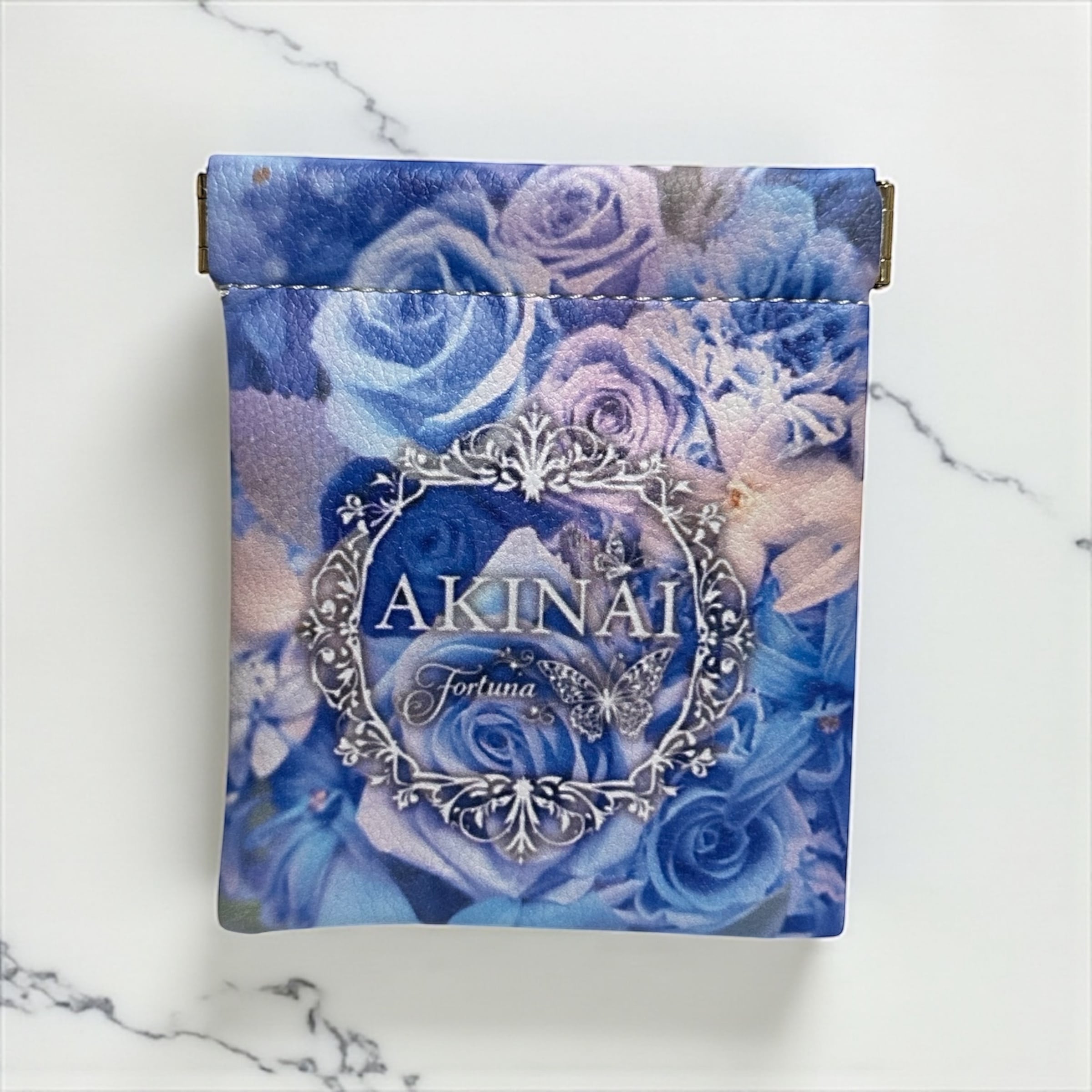 バレロポーチ 花柄 ブルー