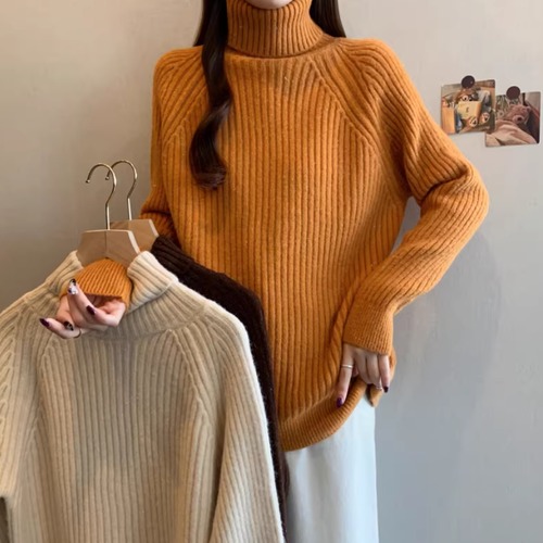 3色／タートルネックリブニットトップス ・73955