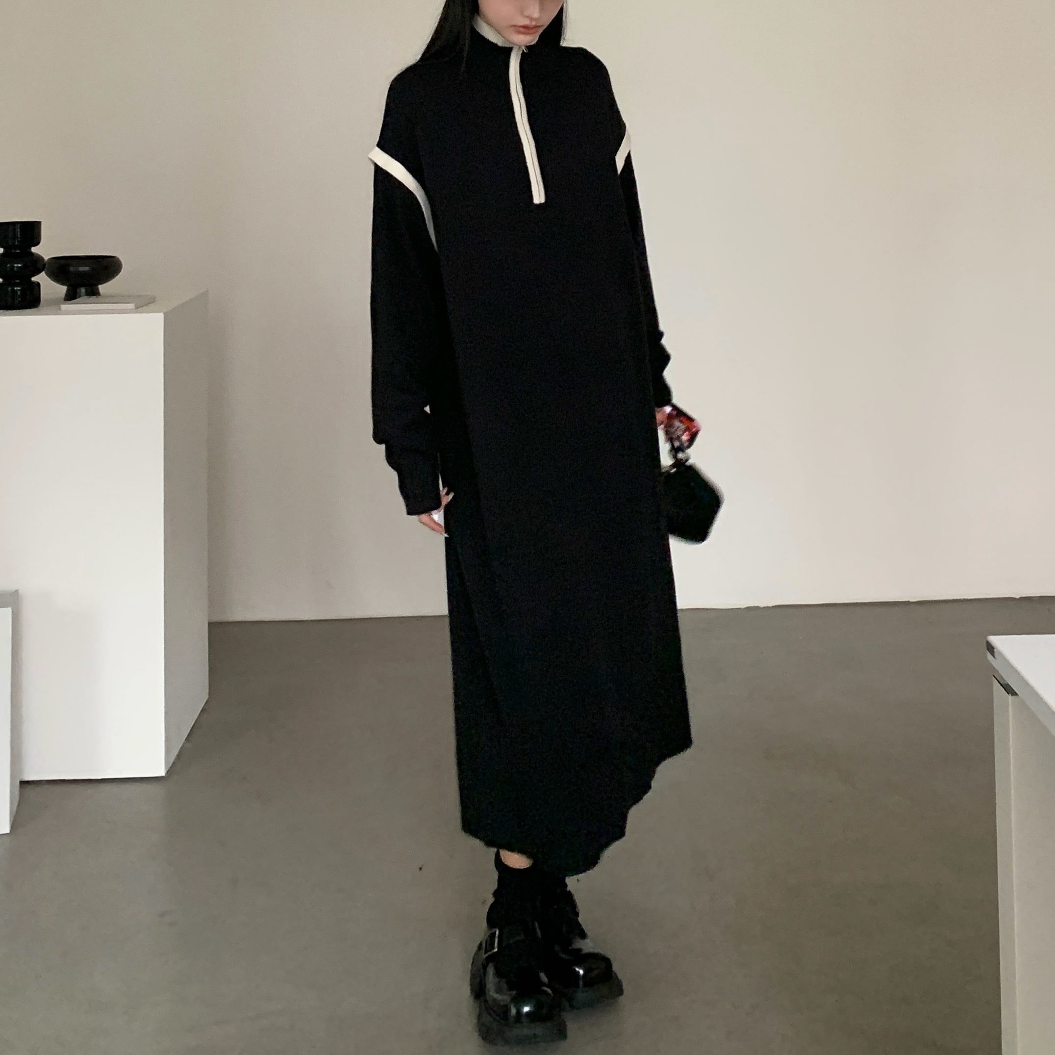 TALK TO ME アシンメトリー ワンピース 1chaku. マルチサイズ ワンピース アシンメトリーポプリンロング