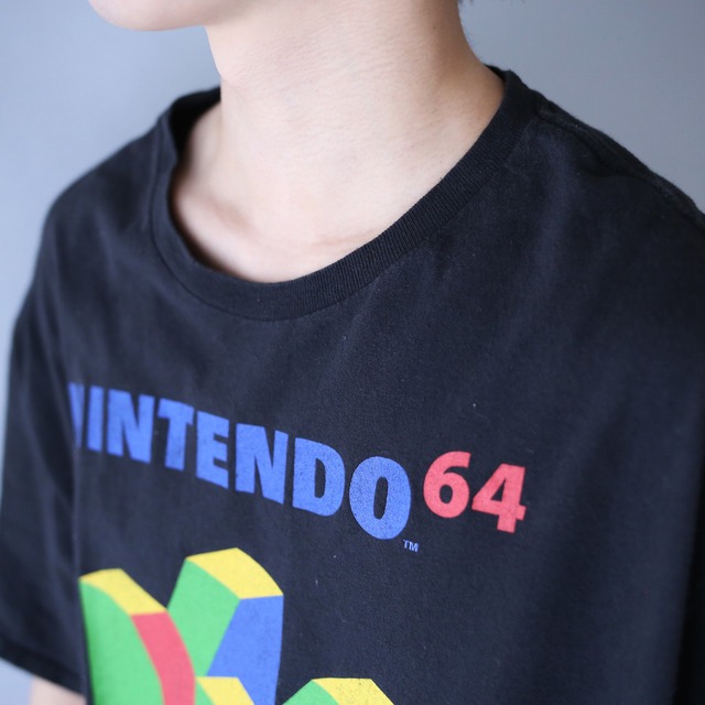 "ニンテンドー64" logo printed tee