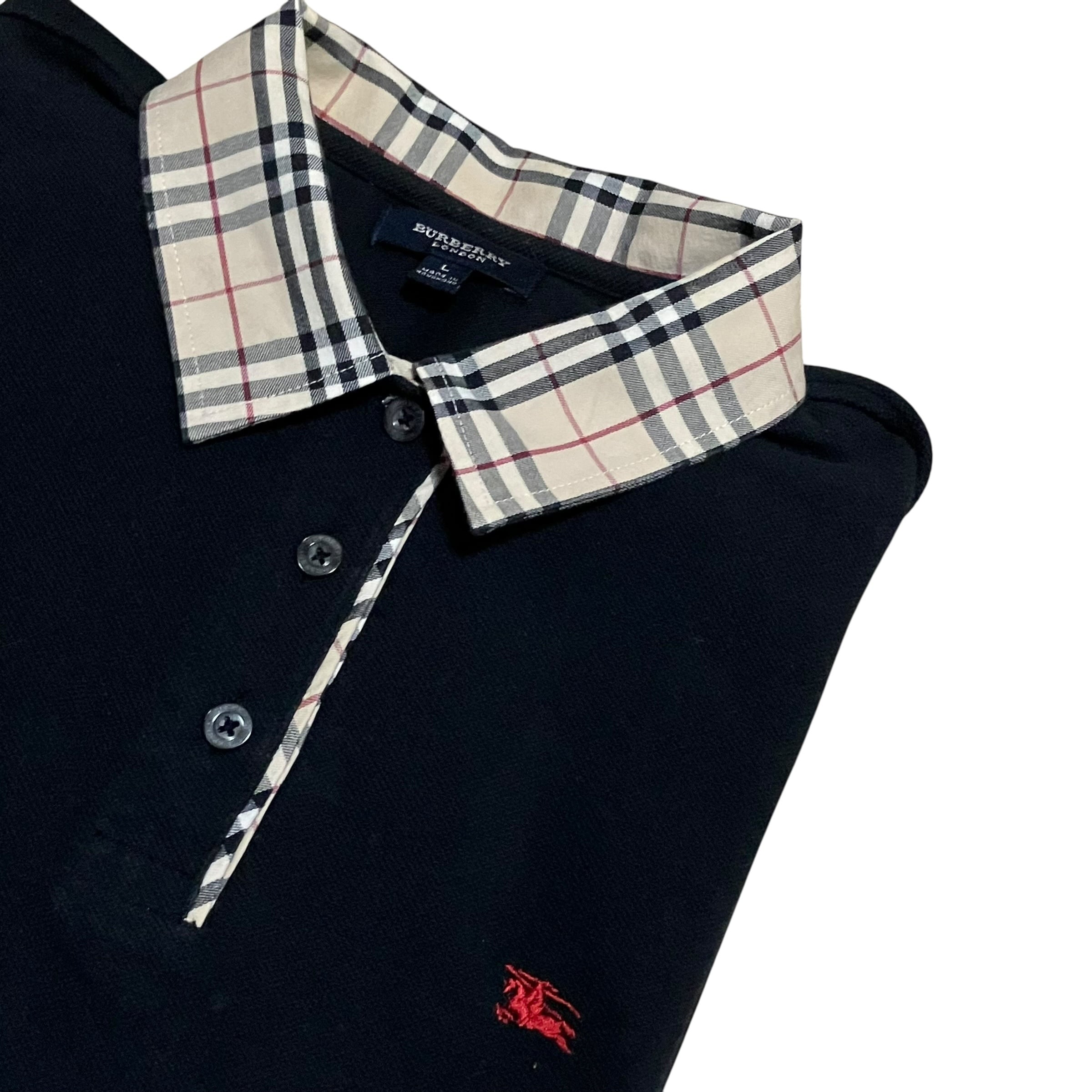 BURBERRY LONDON】美品 ストライプ ポロシャツ M バーバリー BURBERRY