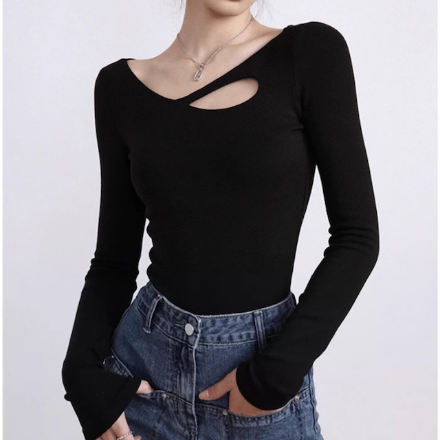 Asymmetric Long Sleeve Tops KRE1979