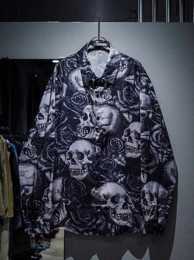 【add (c) vintage】Skull × Rose Pattern Loose L/S Shirt