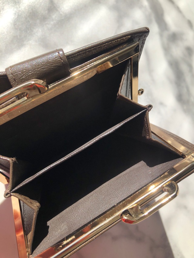 Burberry バーバリー クラシックチェック ロゴ がま口 ミニ財布 財布 ベージュ vintage ヴィンテージ オールドセリーヌ ya6mfv