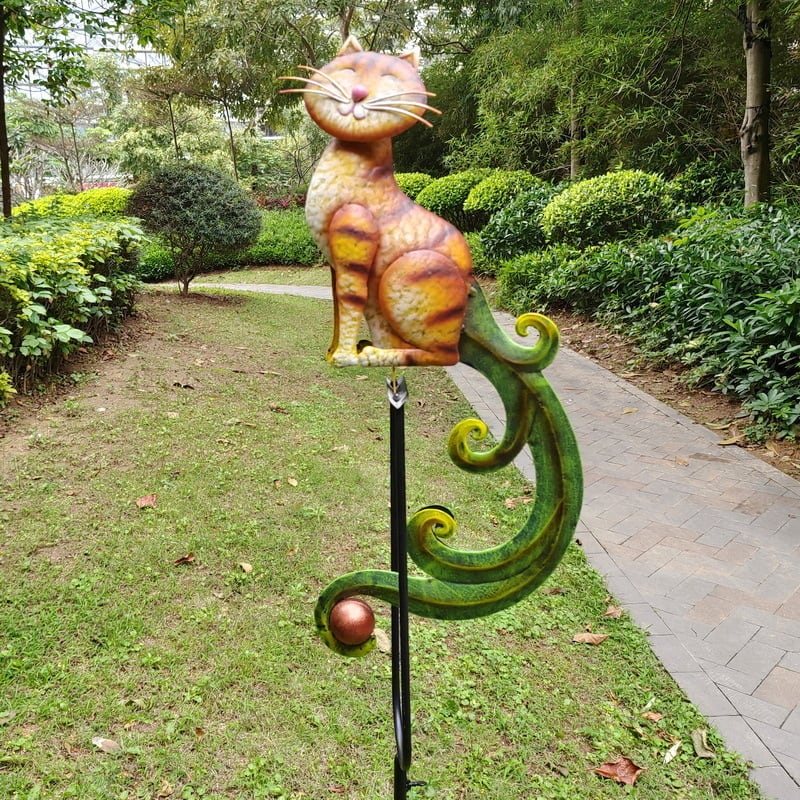 ガーデン オブジェ 猫 鶏 ロッキング 置物 オーナメント ガーデニング