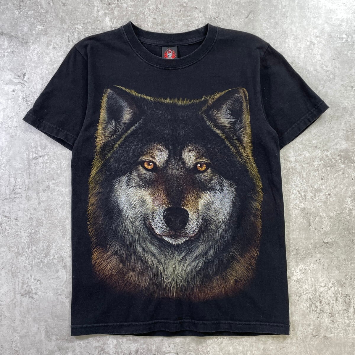 ROCK YEAH アニマル オオカミ 両面プリントTシャツ レディースS相当