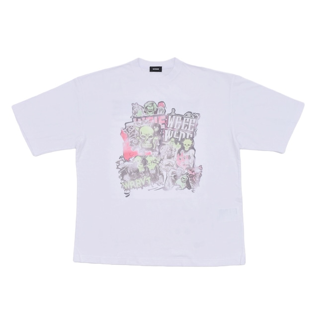 【WE11DONE】WHITE SKULL PRINT T-SHIRT