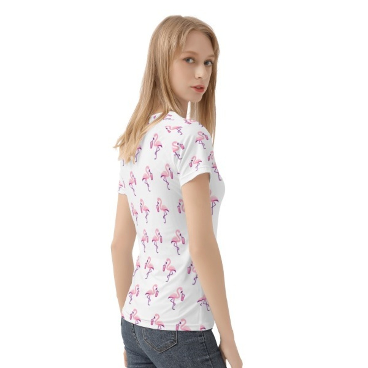 Women's All-Over Print T shirt White 4285