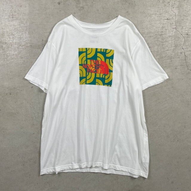 THE NORTH FACE  ザ ノースフェイス ロゴ プリントTシャツ メンズ2XL 古着 アート ART 白色【Ｔシャツ】/ホワイト