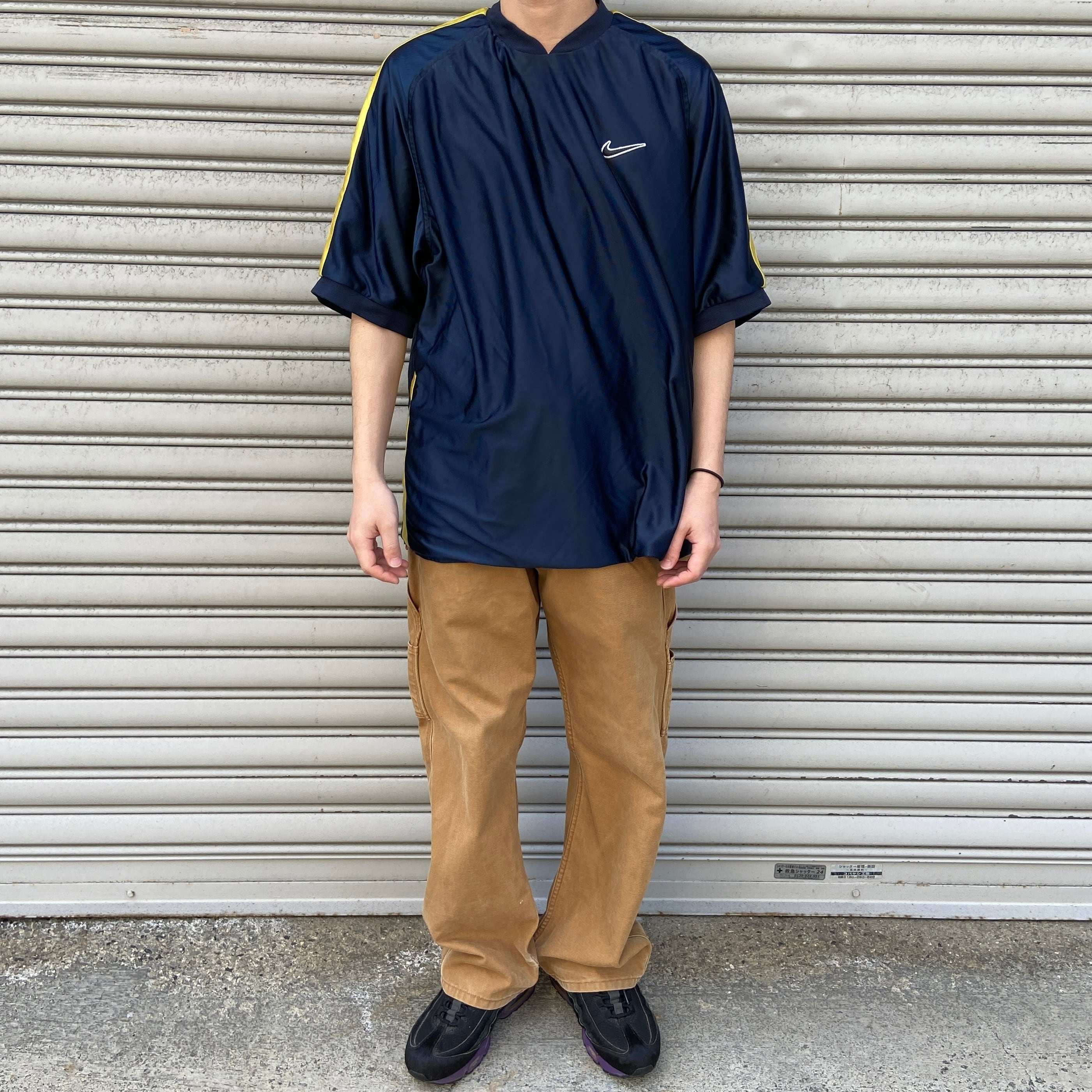 90s Nike リバーシブル メッシュシャツ 90s NIKE リバーシブルゲームTシャツ メッシュT 紺 シルバー M | 古着
