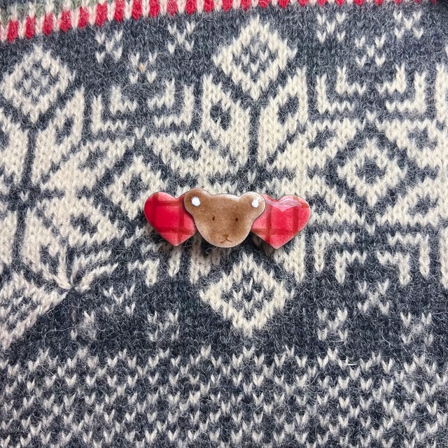 heart bear mini barrette