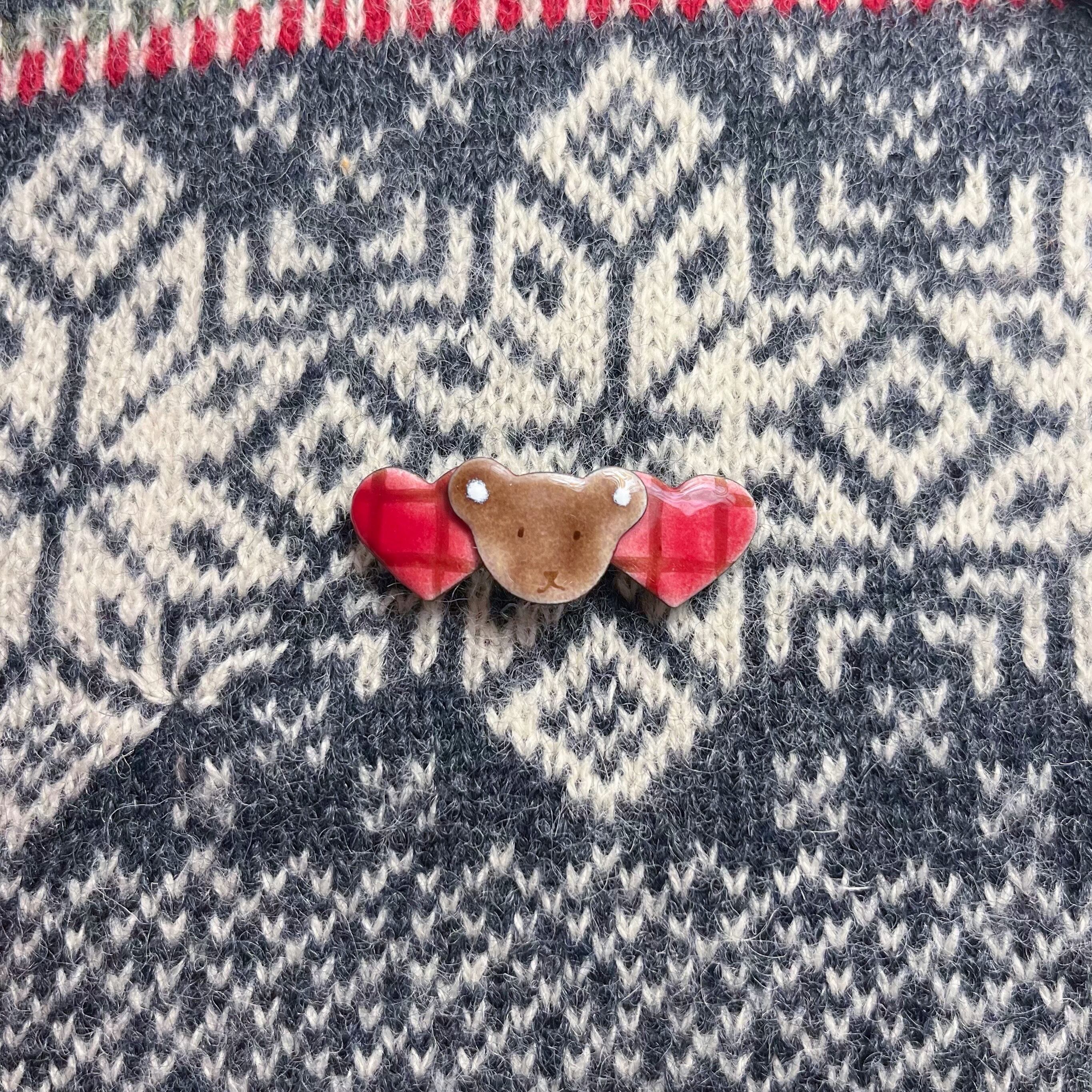 heart bear mini barrette