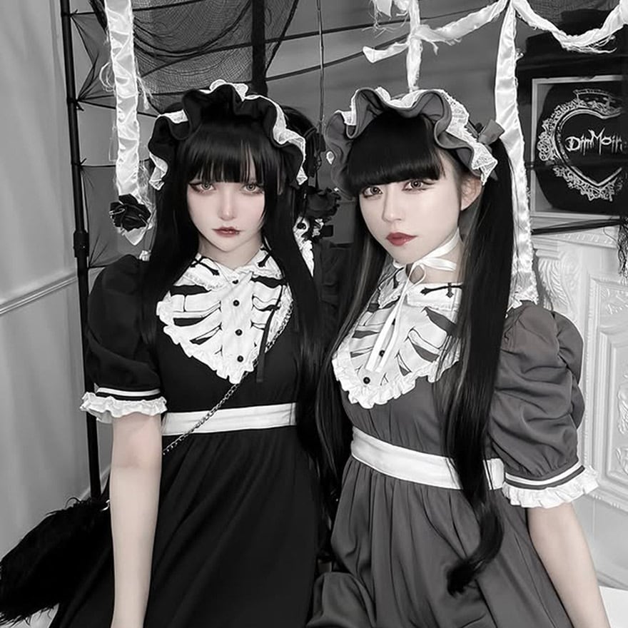 地雷系 メイドワンピース アシンメトリー×ダーク コンカフェ｜WithU