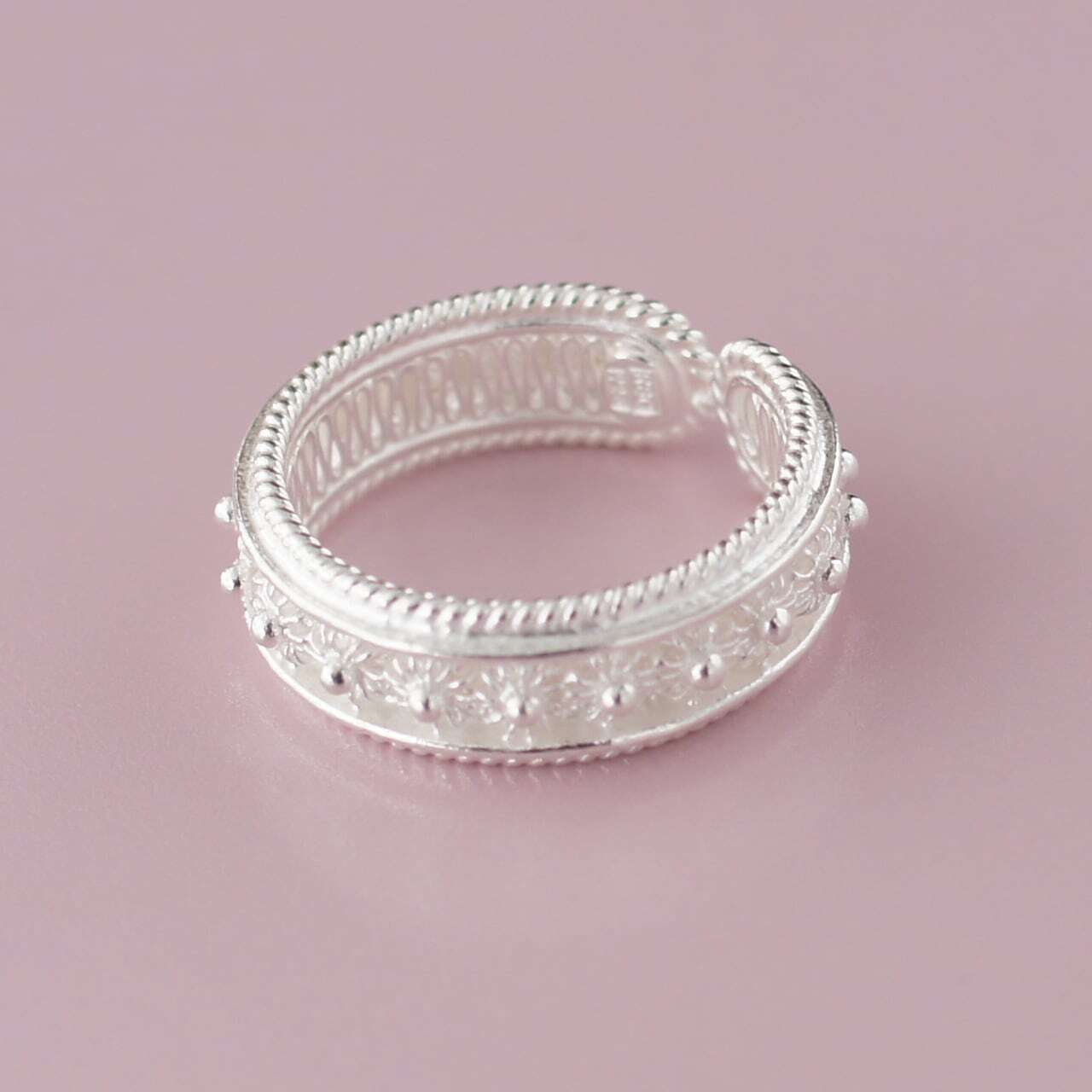 ナロー フラワードロップ リング / 銀線細工（指輪） | マルタ