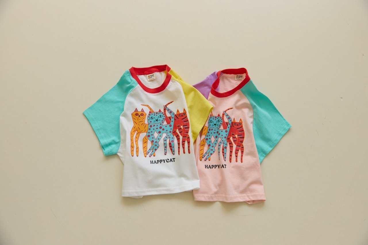 [Orangemom] Happy Cat T-shirt (13/15) / [오렌지맘] 해피고양이티셔츠 (13/15)