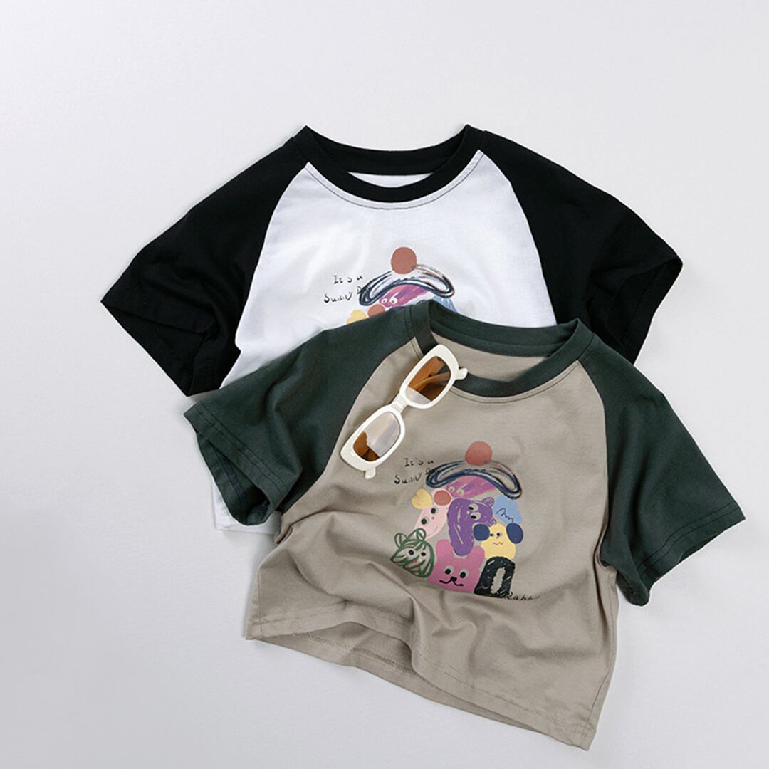 【BABY&KID】夏新作 カラーバリ半袖Tシャツ
