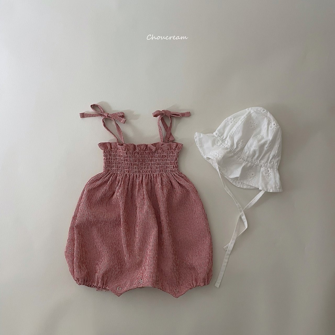 [choucream] Check Smoke Bodysuit (bebeM) / [슈크림] 체크스모크슈트 (bebeM)