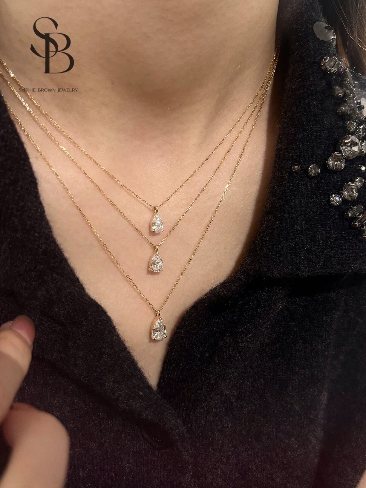 ラボグロウンダイヤモンド ペアシェイプ 0.5/0.7/1ct 18金 ゴージャス