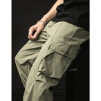 Elastic Waist Drawstring Cargo Pants ◇2color H0348