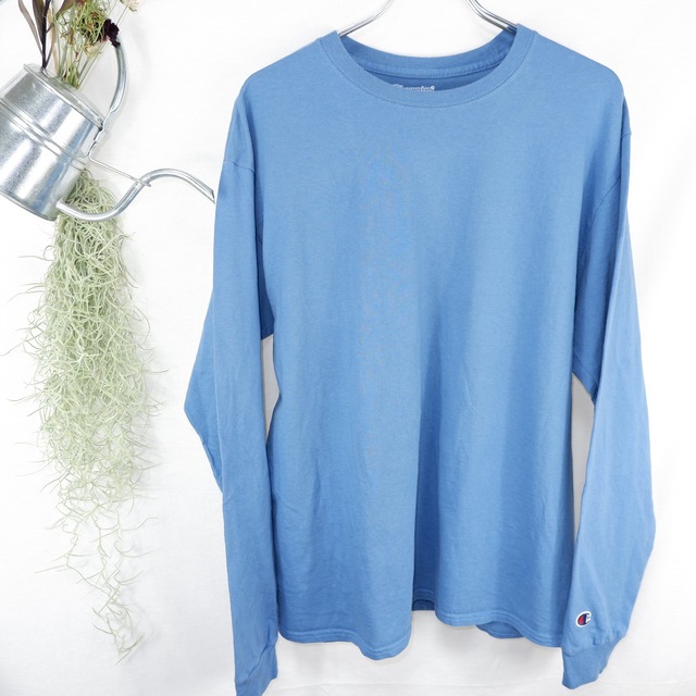 [L] Champion Light Blue L/S Tee | チャンピオン 水色 ロングTシャツ