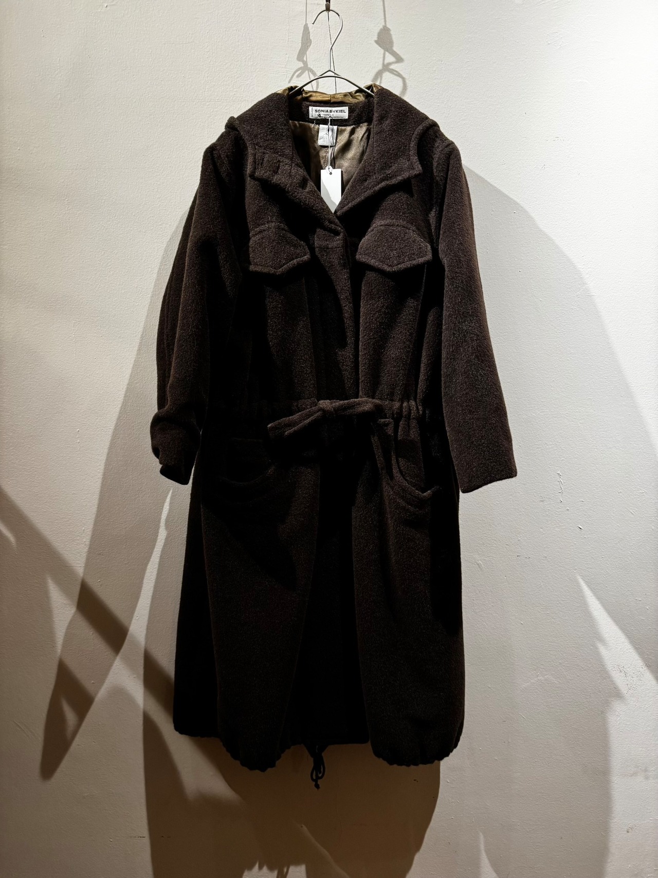SONIA RYKIEL アルパカ混フーデッドロングコート