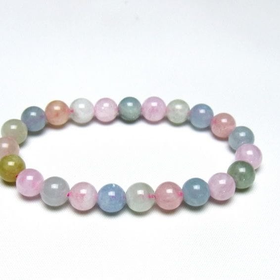 ミックスカラーベリル ブレスレット 8mm 一点物 メール便可 [M便 1/10] 111-48770