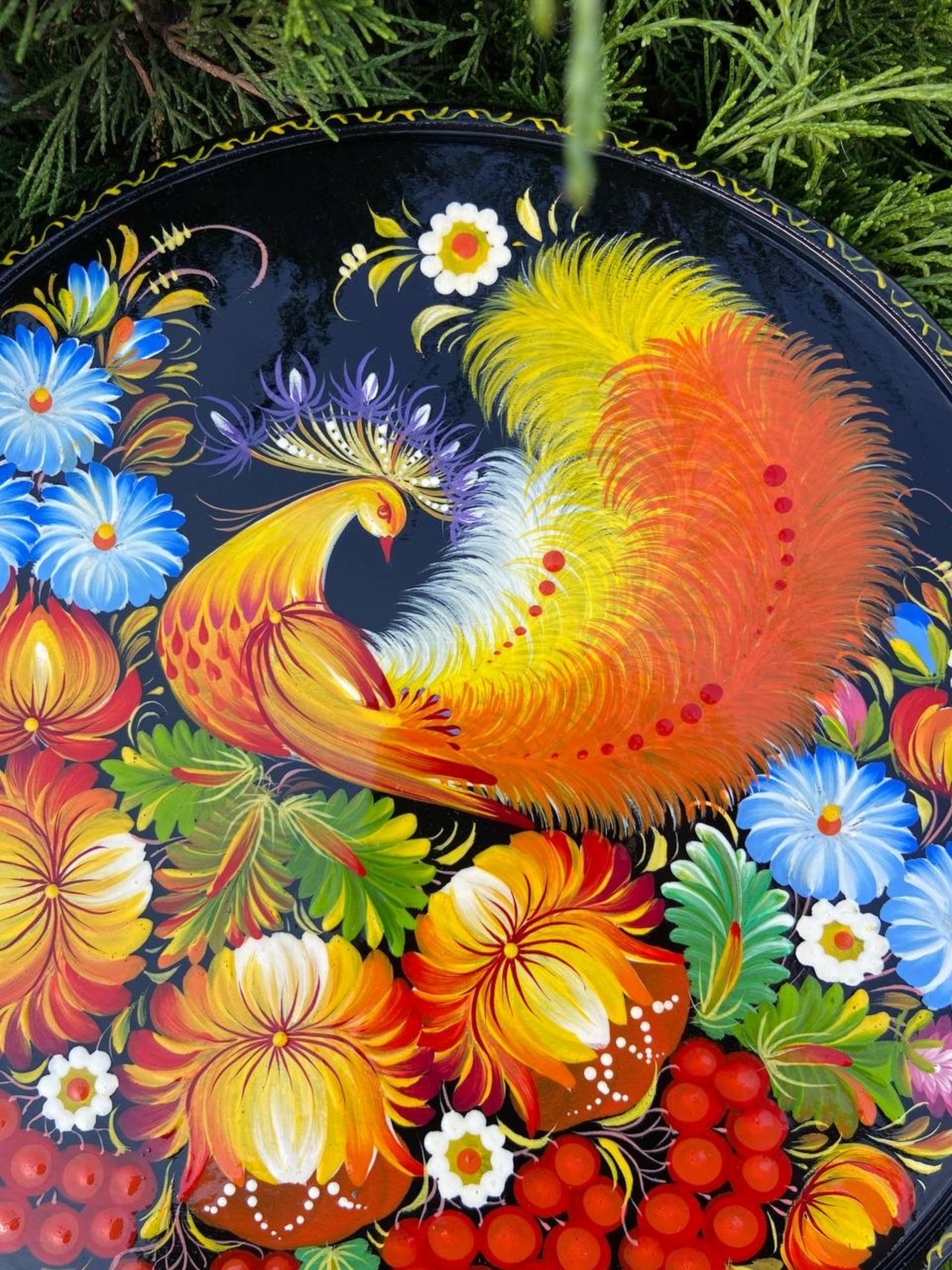 ペトリキウカ塗りのプレート（ホロベッツ）25cm - 9