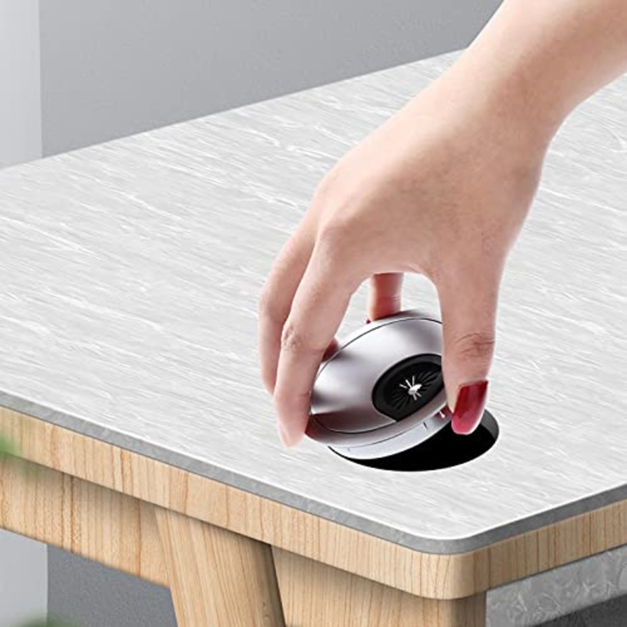 SHULLIN 2個入り デスクグロメット ケーブル穴カバー 60mm穴直径 亜鉛合金 配線孔キャップ丸型 コンピューターケーブルホールカバー ケーブル孔キャップ PCデスク用 コンピューターデスク用 ケーブル アウトレット ホール カバー(シルバー)