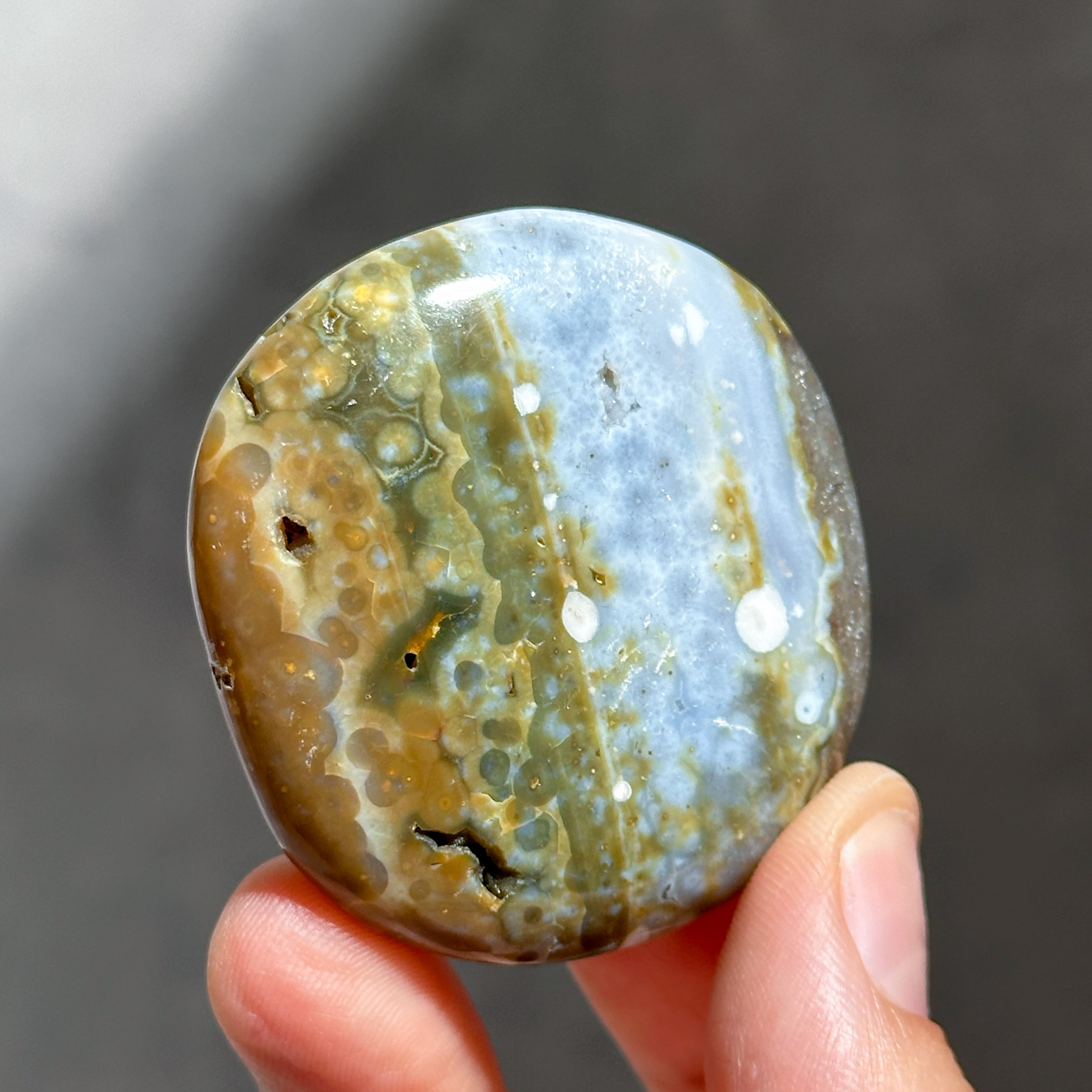 オーシャンジャスパー パームストーン32◇ Ocean Jasper ◇天然石