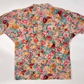 80s 上下 Cacharel キャシャレル 花柄 半袖シャツ スカート W62/マルチ レディース レトロ ビンテージ