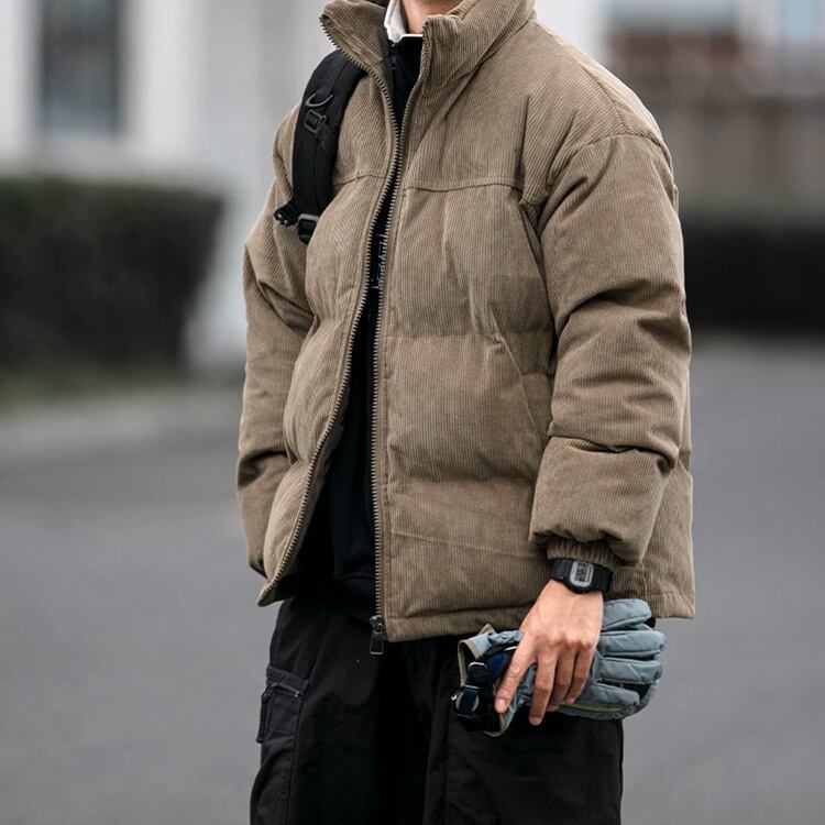 ★STAND COLLAR CORDUROY COTTON COAT　　　A0842