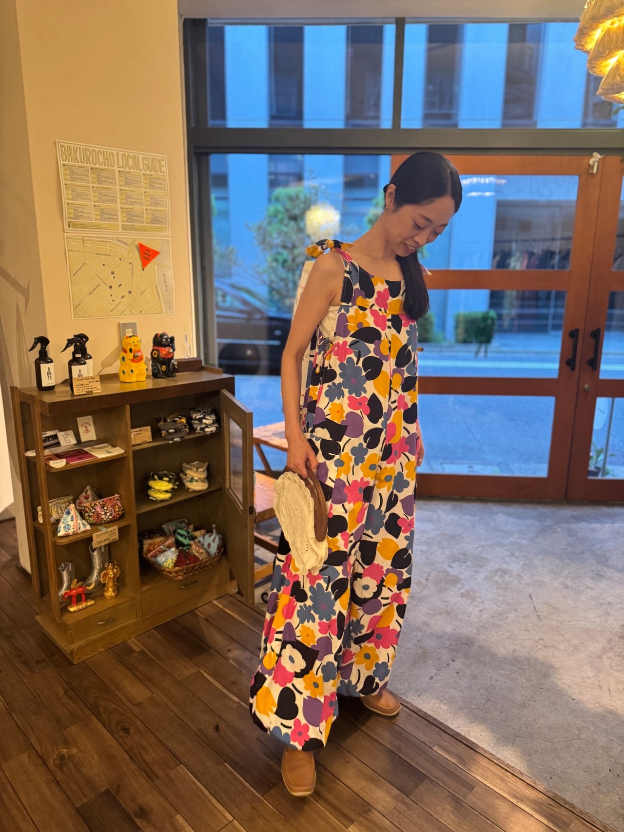 80's Scandinavian floral textured jumpsuit