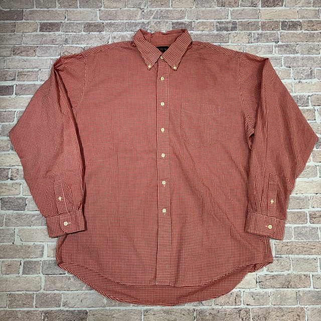 1990'S J.CREW B.D SHIRT GINGHAM CHECK RED SIZE 17
