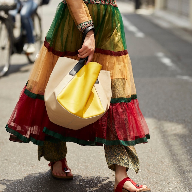 "DIM-SUM" TOTE BAG - YELLOW × IVORY