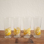 ドイツ レトロなレモンの絵のグラス4つセット