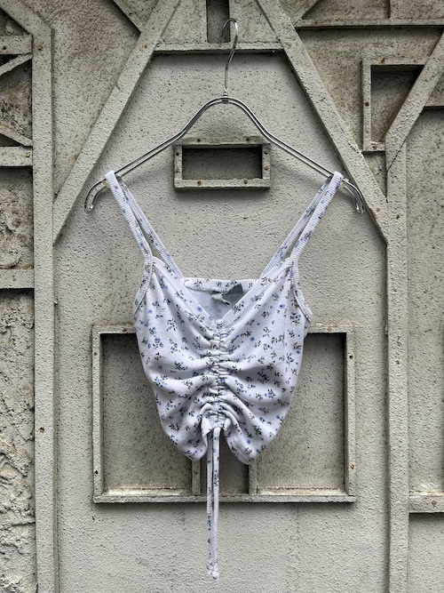 "Y2K" flower pattern gather camisole