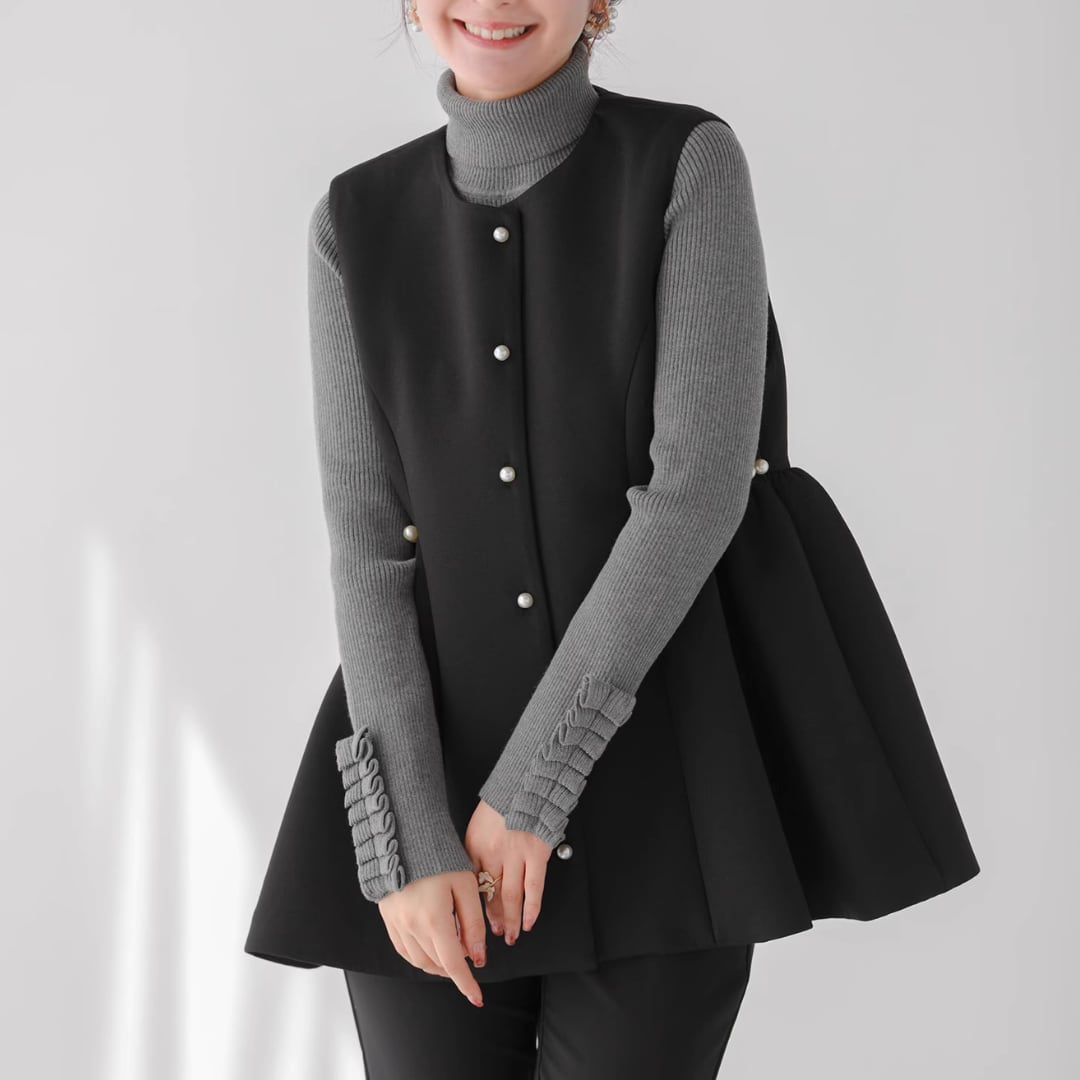 perforated open front coat(SN034)