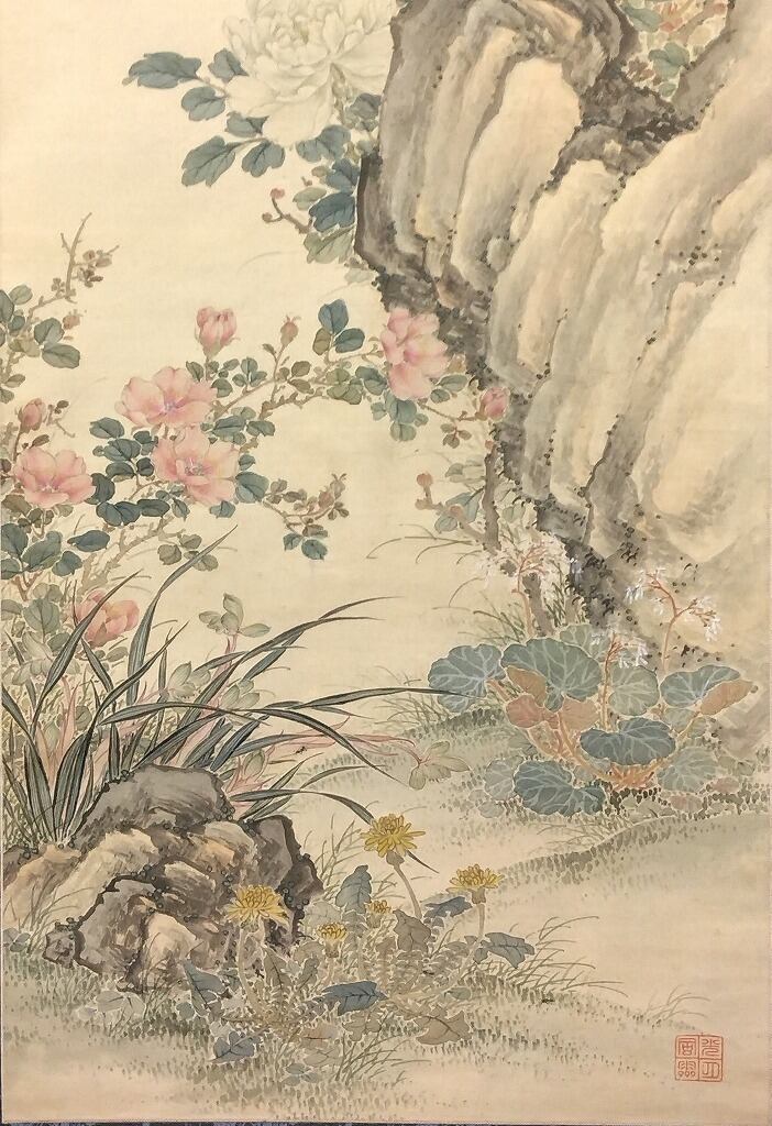 田中梧堂｜TANAKA Godo「四時花卉図」(明治辛亥-1911年作) 物故作家