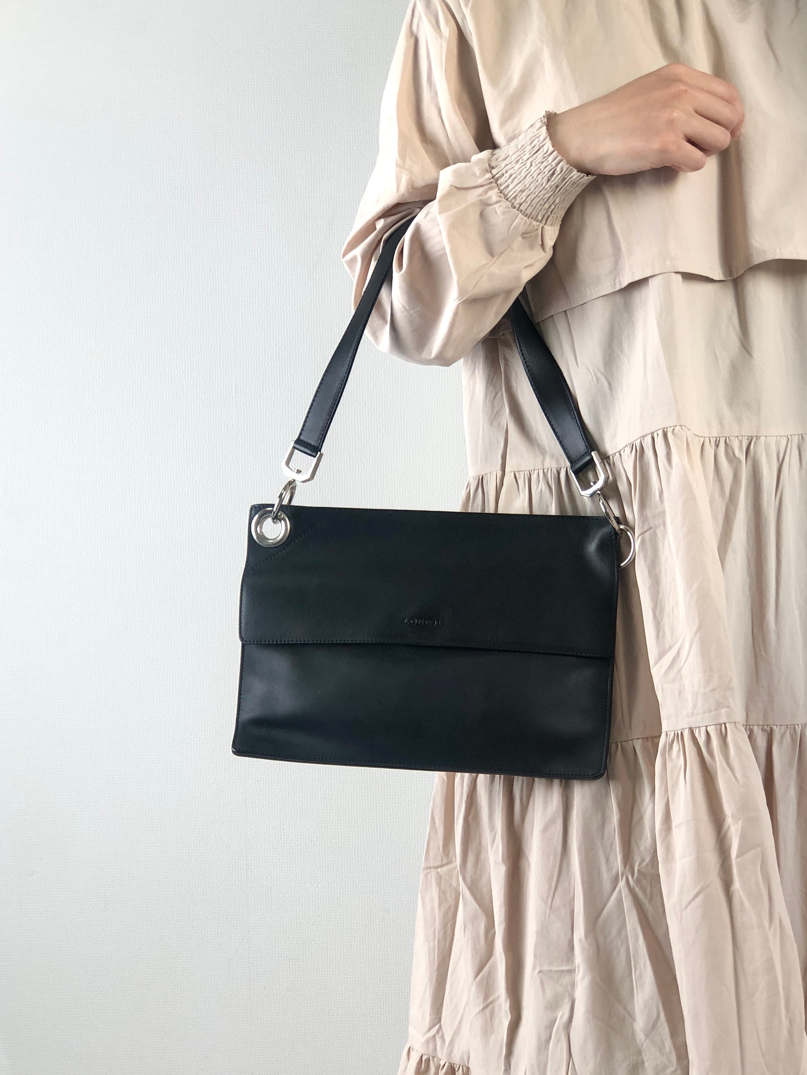 なしロエベ　LOEWE　ショルダーバッグ　ヴィンテージ　オールド　ブラック